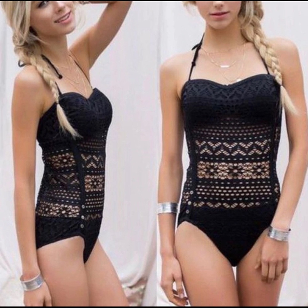 Boutique black knit swimsuit